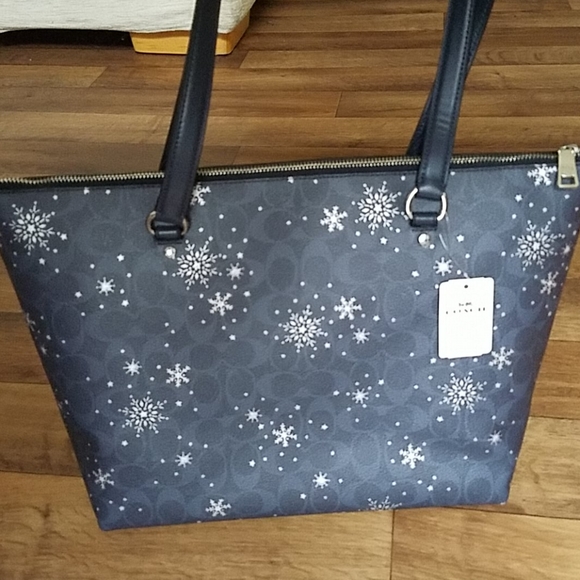 coach bag with snowflakes